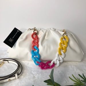 🔹 New 👜  INC International Concepts KJ Clutch, White, NWT